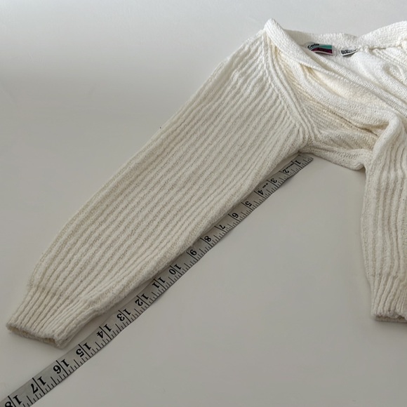 VINTAGE CENTER AISLE White Cardigan Sweater size large - Picture 7 of 7